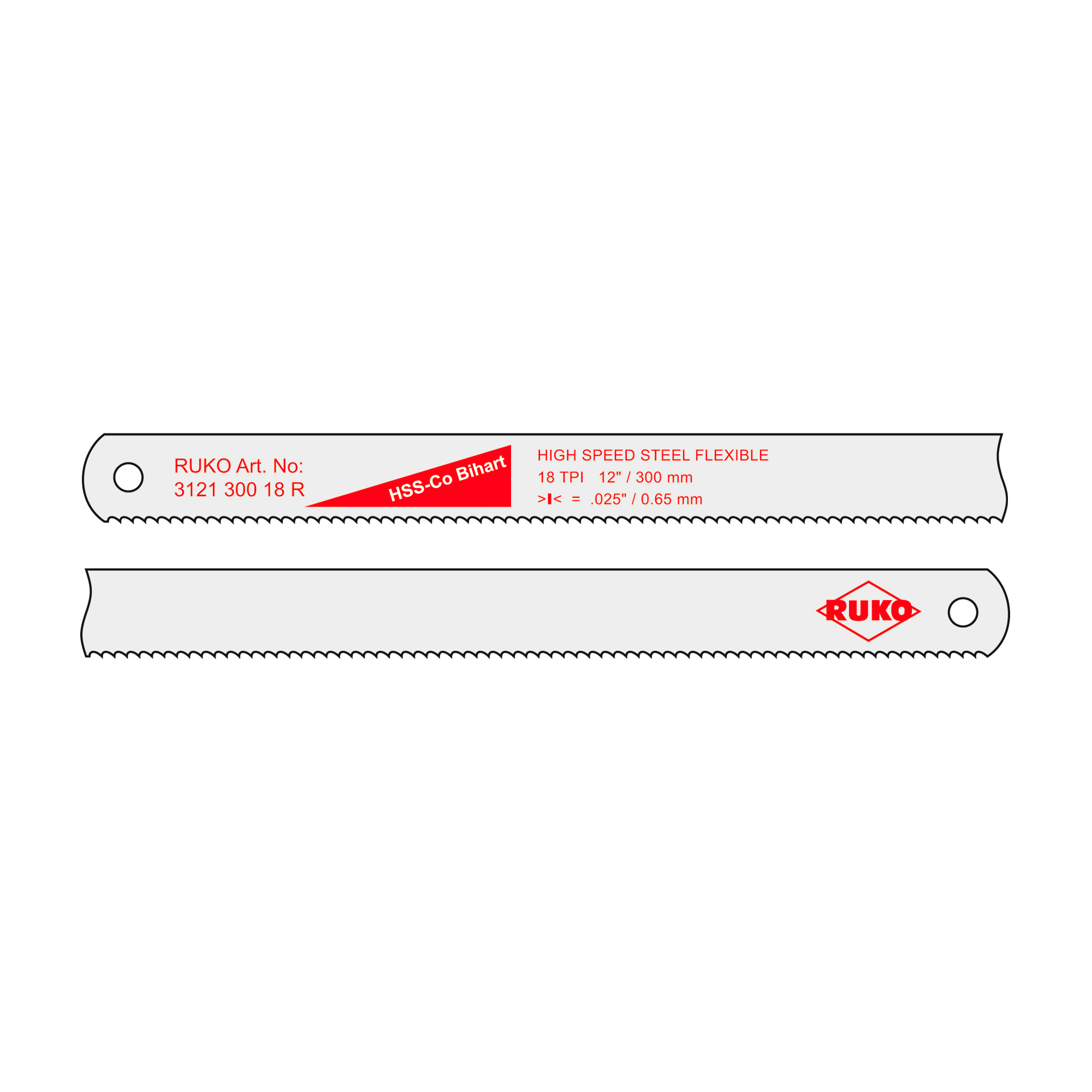 Полотно по металлу Ruko HSS-Co Bihart 300мм 32z 312130032R