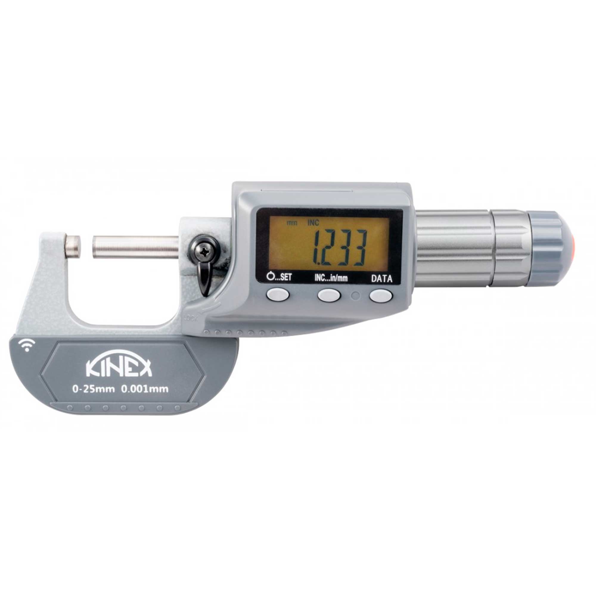 Микрометр электронный Kinex МКЦ 0-25мм DIN863 0,001мм IP65 Bluetooth 7033-95-025