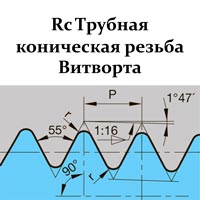 Плашки для резьбы Rc, 55°