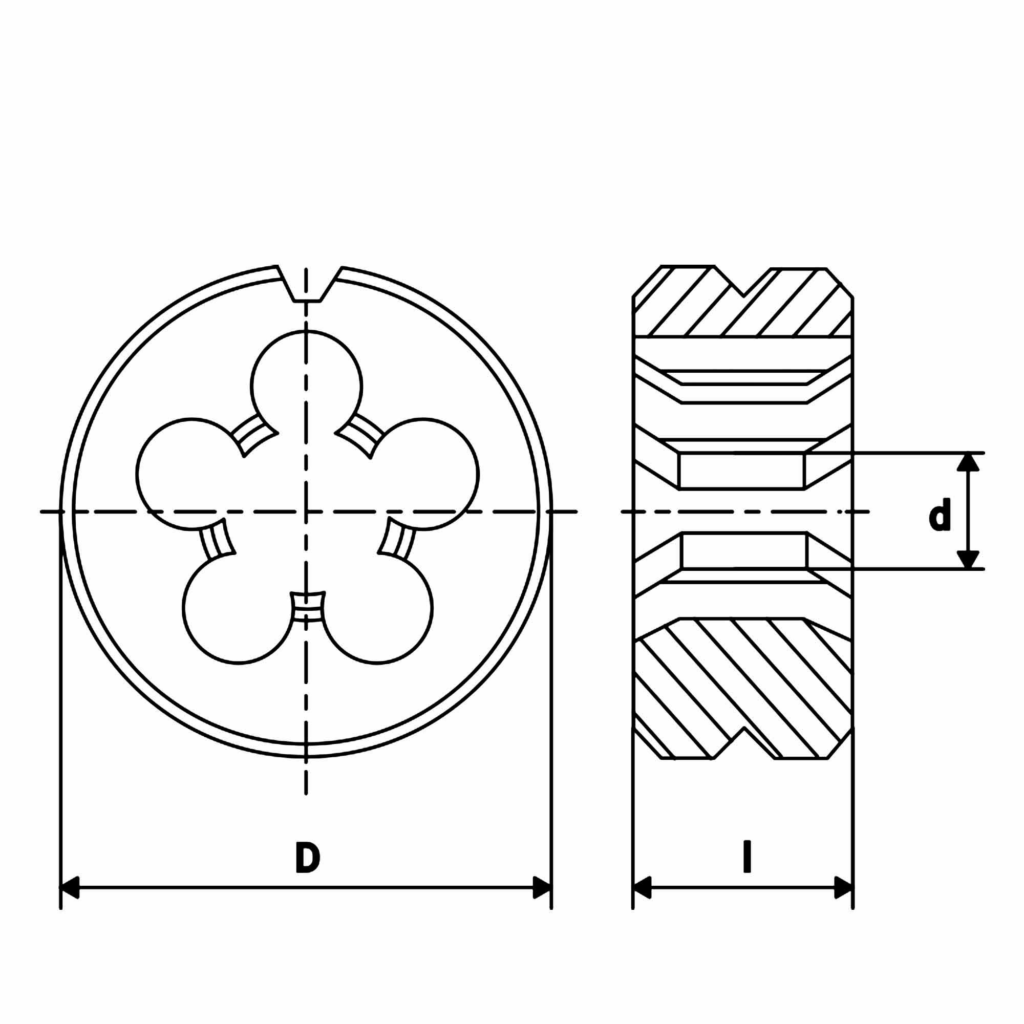 Плашка H-Tools М8х1,0 DINEN22568 HSS 6g 240081HT