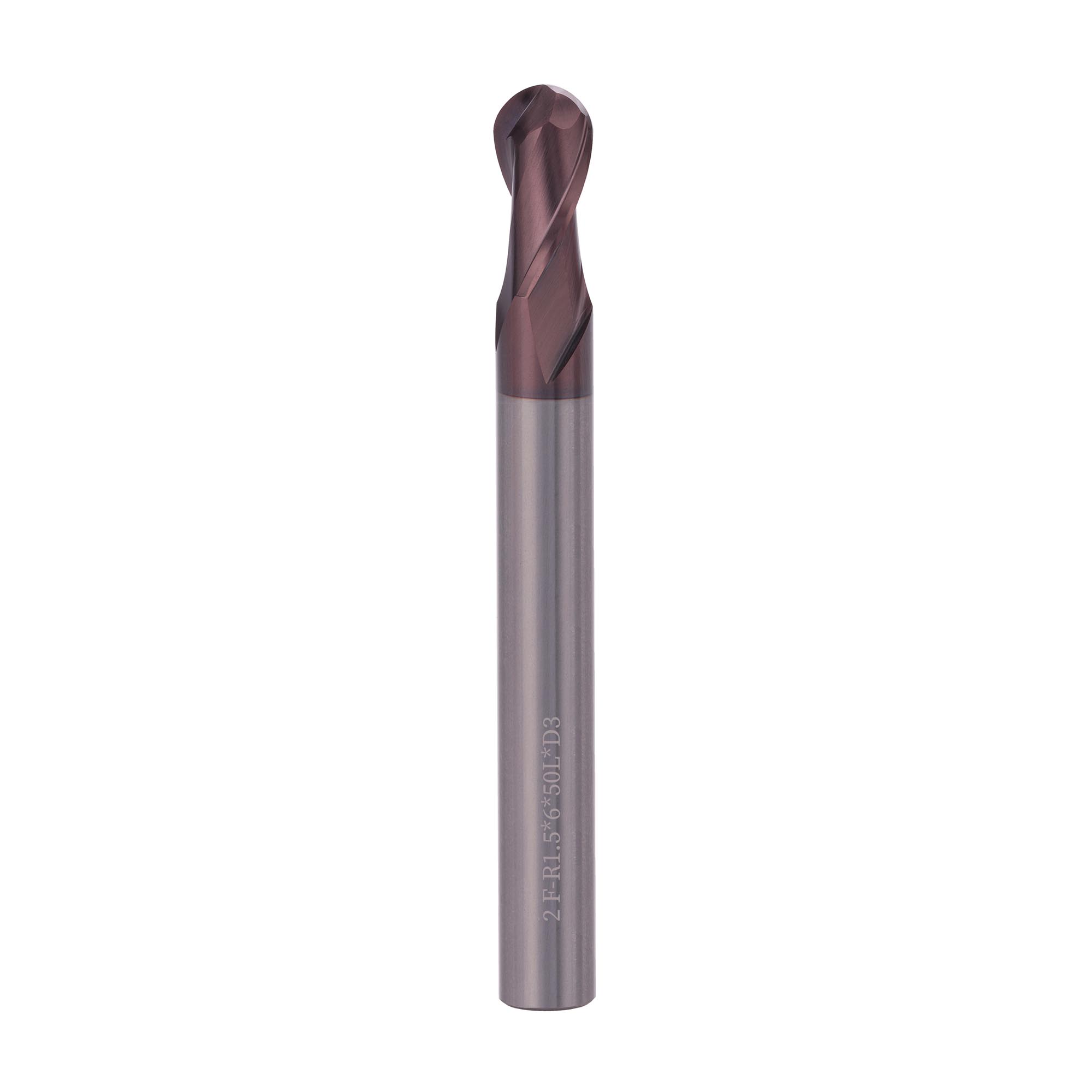Фреза твердосплавная радиусная H-Tools 3,0x50/6мм d03 2z 55HRC P20 TiALN 19969-030-d03