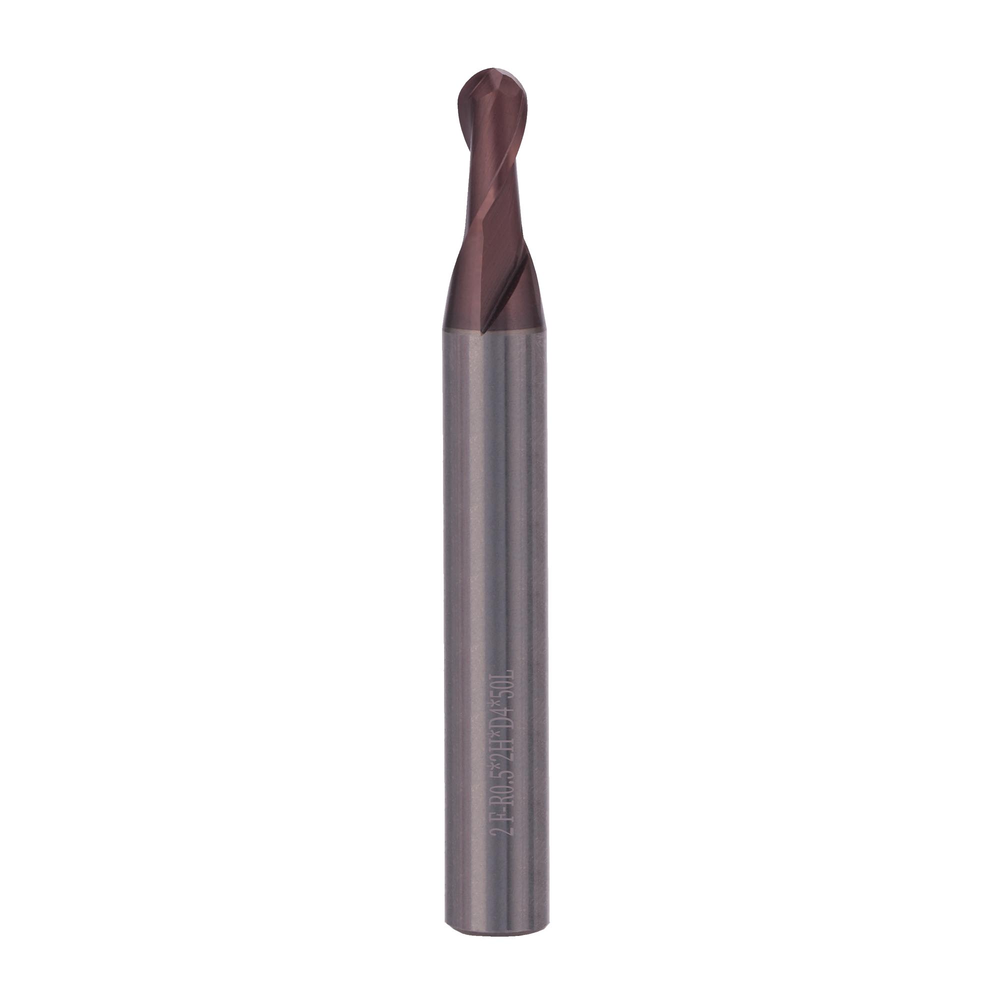 Фреза твердосплавная радиусная H-Tools 1,0x50/2мм d04 2z 55HRC P20 TiALN 19969-010