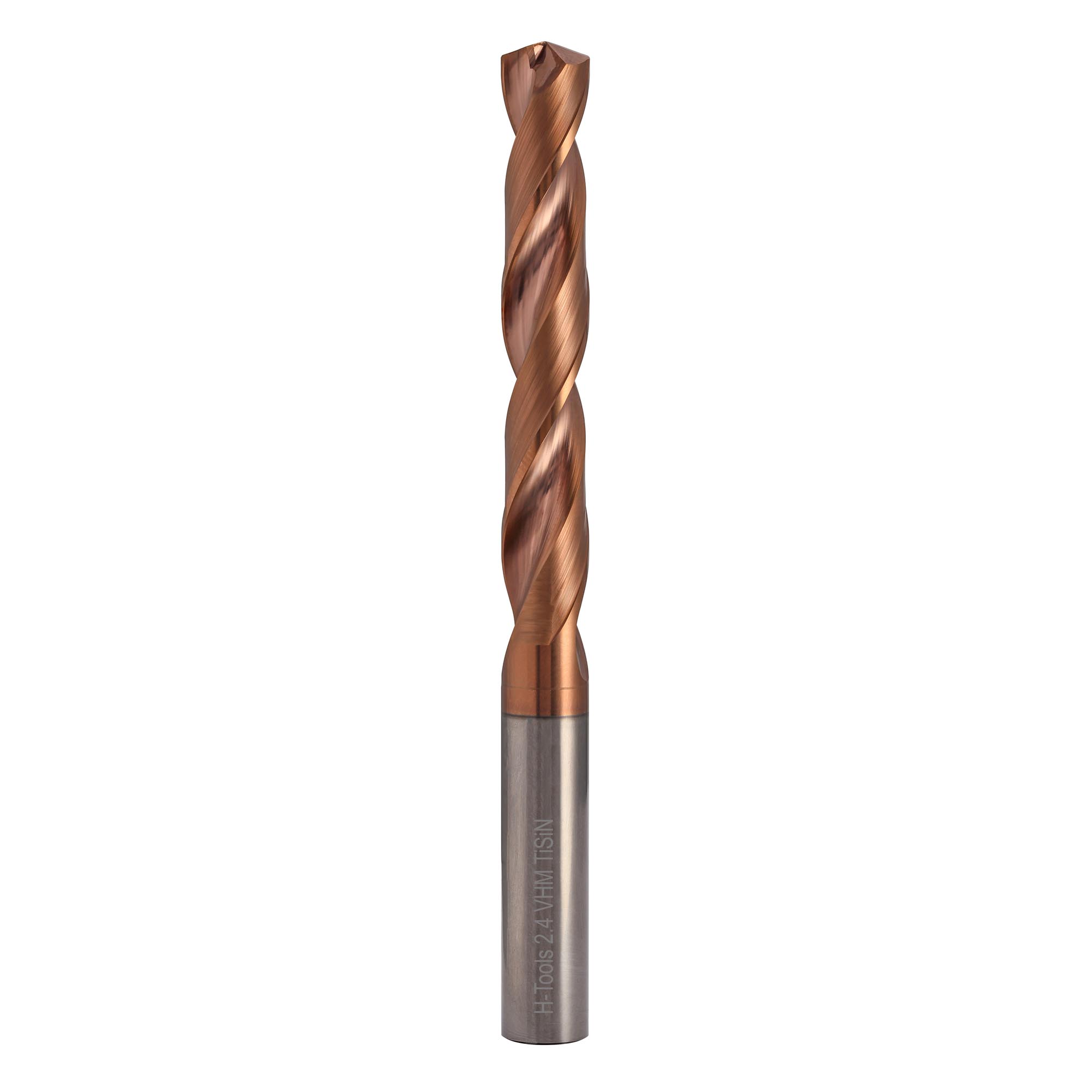 Сверло твердосплавное по металлу H-Tools 2,4x25/50мм VHM TiSiN h8 140° 8140-1024