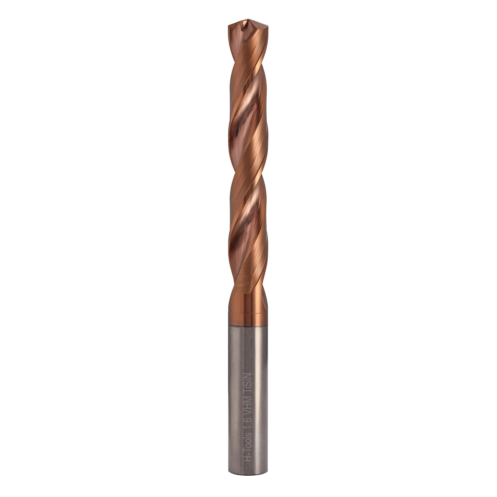 Сверло твердосплавное по металлу H-Tools 1,6x25/50мм VHM TiSiN h8 140° 8140-1016