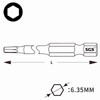 Бита шестигранная SGS HEX1,5х110мм S2 1шт 63110-H1.5 