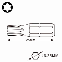 Бита T15 х25мм TORX Wiha 7015Z 01717 (K)