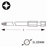 Бита Wera PZ2х50мм Torsion 855/4Z 05060010001 