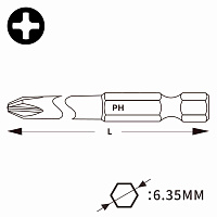 Бита Wiha Torsion PH3х50мм 7041ZOT 1шт 04539