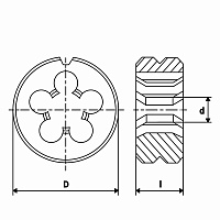 Плашка H-Tools М8х1,0 DINEN22568 HSS 6g 240081HT 