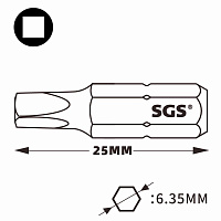 Бита SGS Robertson SQ №4 х25мм 6325SQ4 