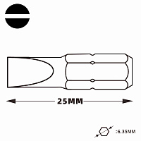 Бита шлицевая SL5,5x0,8 х25мм Standart Wiha 7010Z 01624 