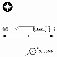 Бита SGS PZ3х150мм S2 1шт 63150-6.0-PZ3 