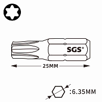 Бита SGS TORX T40х25мм S2 1шт 6325-T40